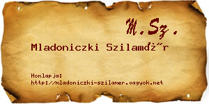 Mladoniczki Szilamér névjegykártya